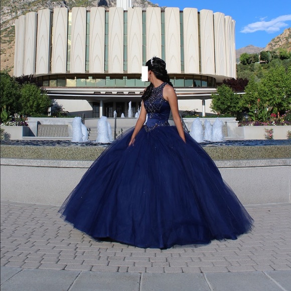 midnight blue quinceanera dresses